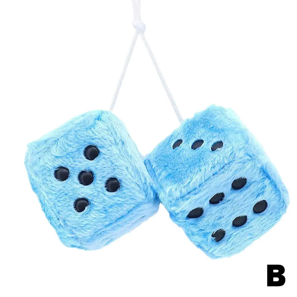 2 Dice Plush Cubes For Car Mirror - AUTOPLUG