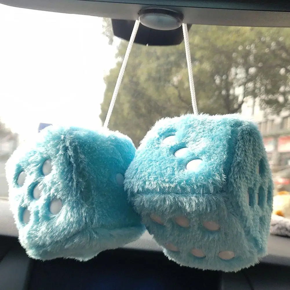 2 Dice Plush Cubes For Car Mirror - AUTOPLUG