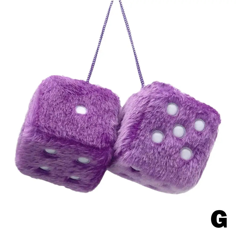 2 Dice Plush Cubes For Car Mirror - AUTOPLUG