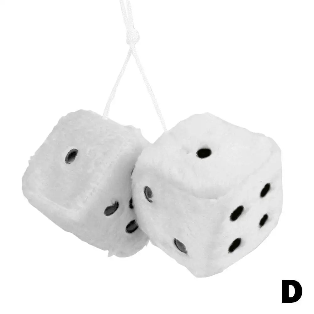 2 Dice Plush Cubes For Car Mirror - AUTOPLUG