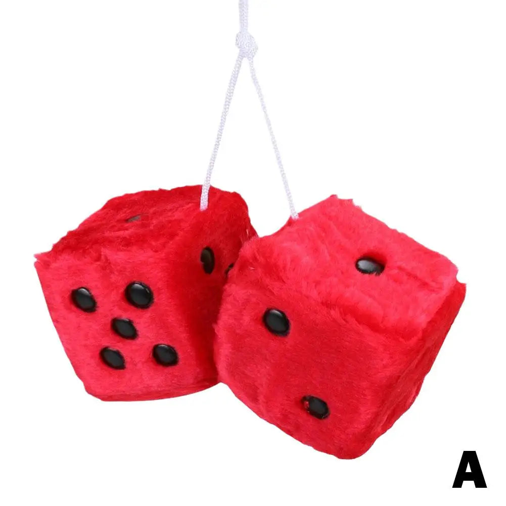 2 Dice Plush Cubes For Car Mirror - AUTOPLUG